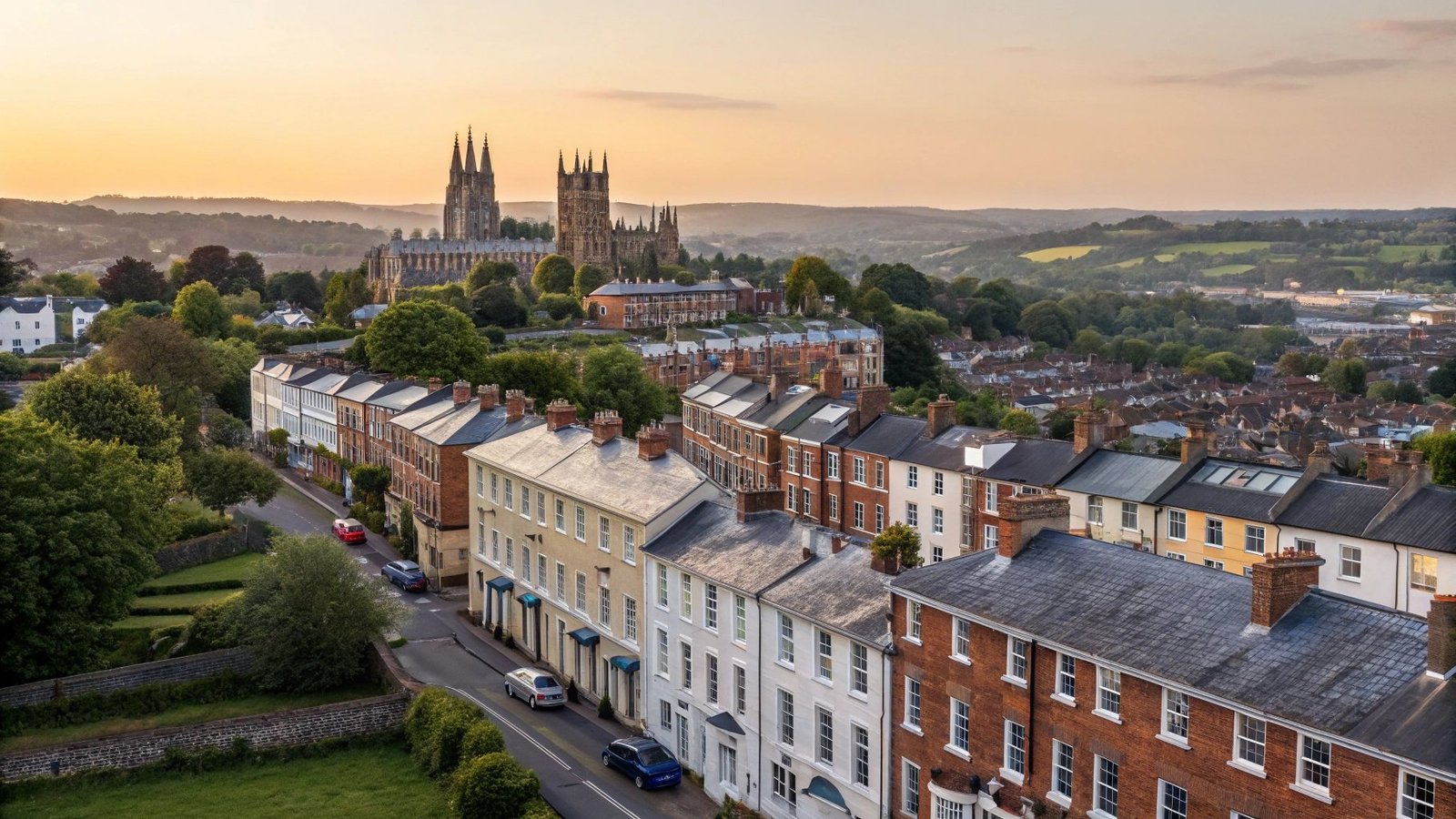 Exeter city and Devon countryside